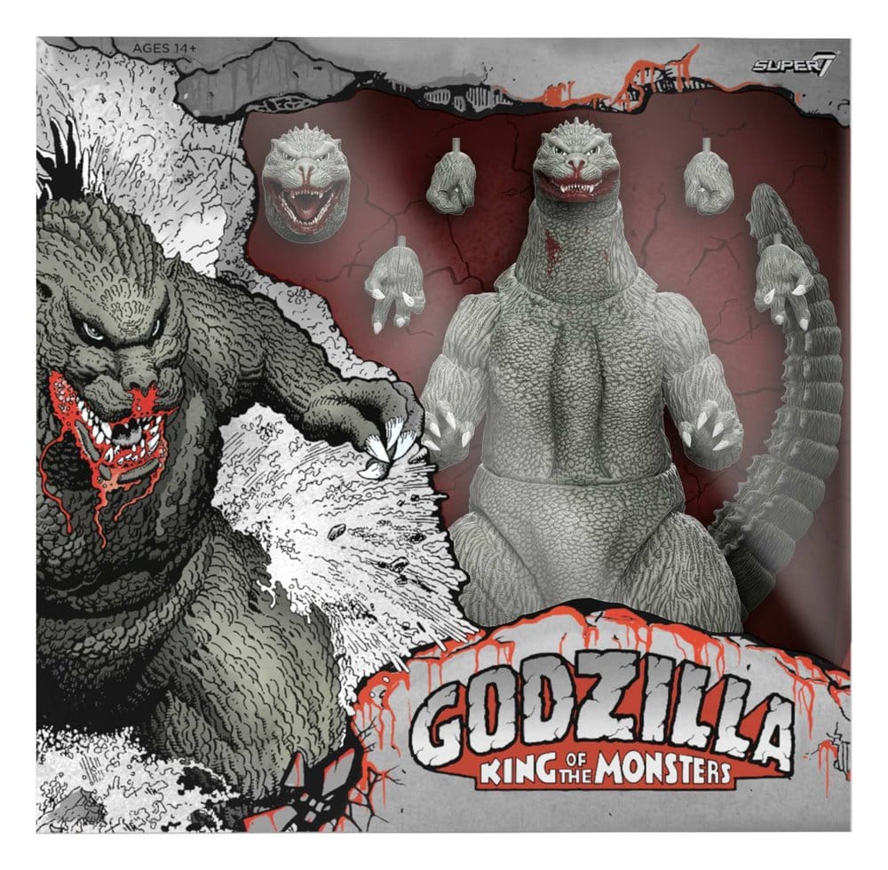Super7 Godzilla (1989) Toho Ultimates Akční Figurka - Godzilla (Greyscale Comic Book - Thirsty for Blood) 24 cm