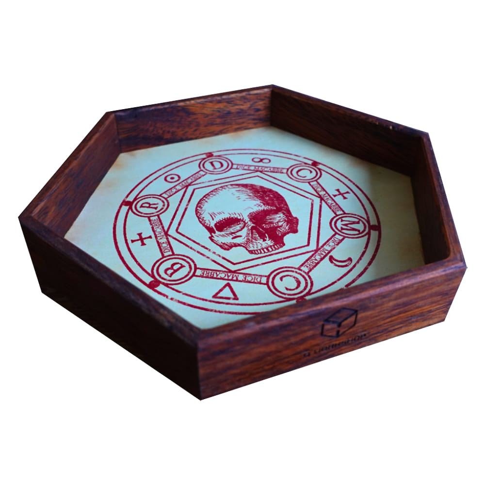 Q-workshop Dřevěný Dice Tray - Dice Macabre