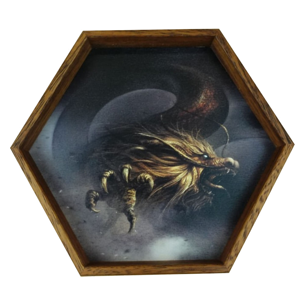 Q-workshop Dřevěný Dice Tray - Drak