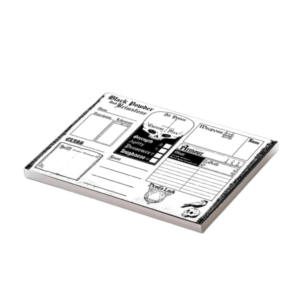 Free League Publishing Black Powder And Brimstone - Character Sheets