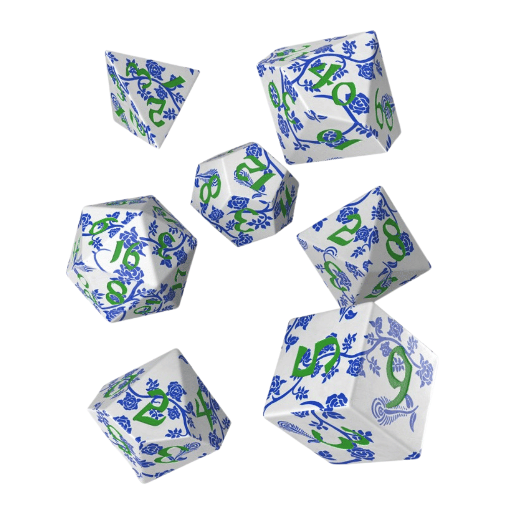 Q-workshop Sada kostek: Full Art Dice Set - Porcelain