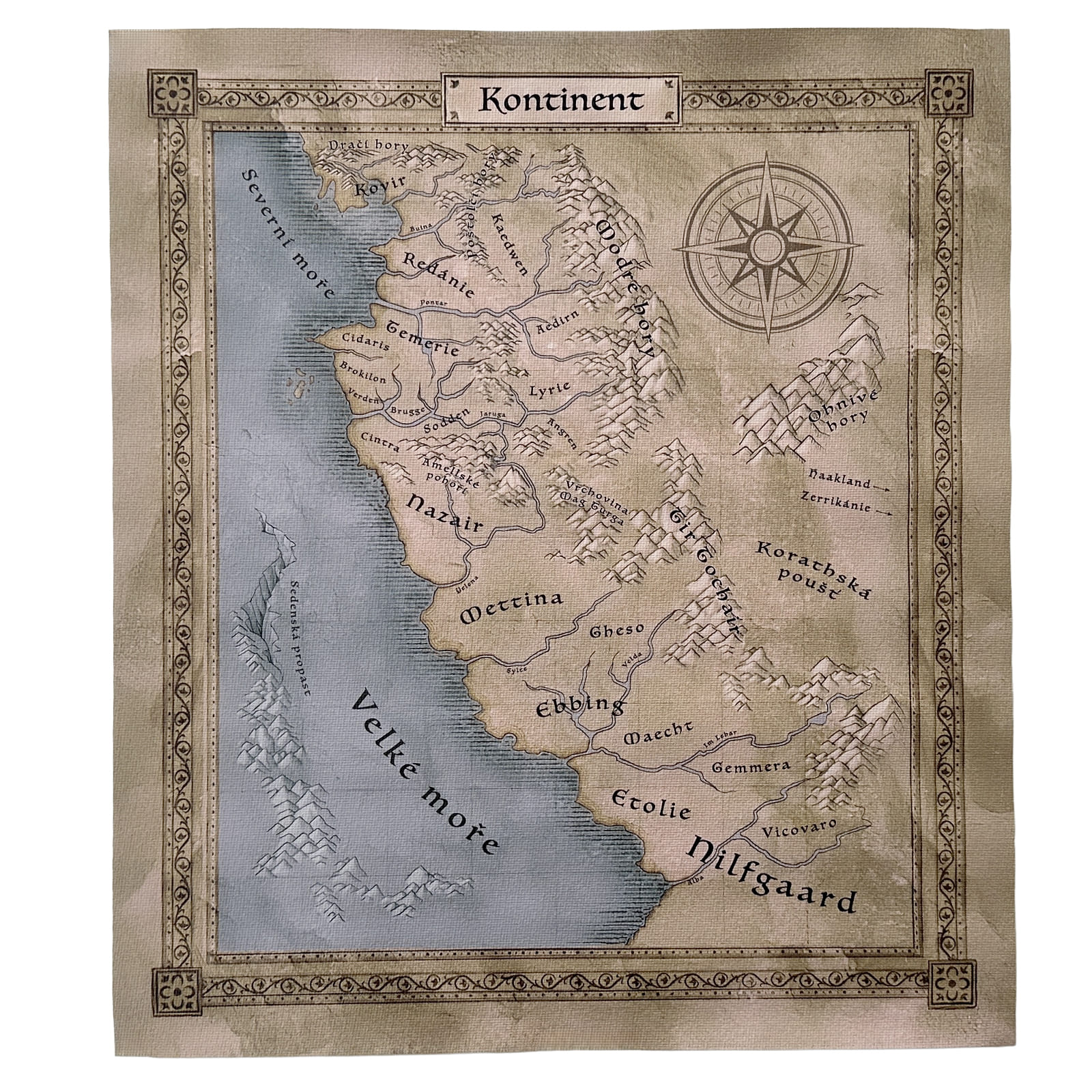 imago Mapa na plátně Zaklínač: Hra na hrdiny