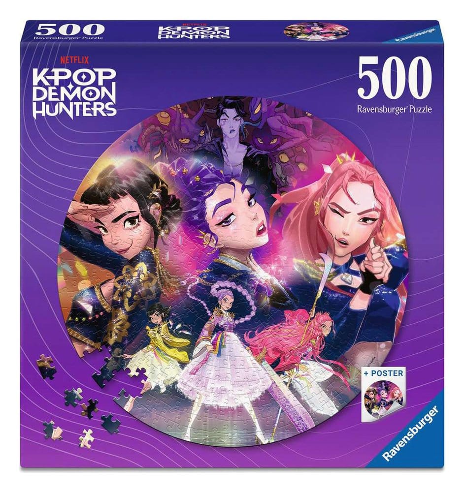 Ravensburger KPop Demon Hunters Round Jigsaw Puzzle For the fans! (500 Pieces)