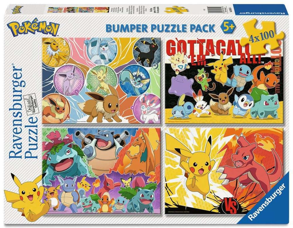 Ravensburger Pokémon - puzzle - Bumper Puzzle Pack - 4 x 100 dílků