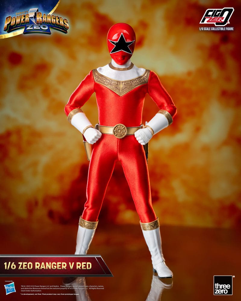ThreeZero Power Rangers Zeo FigZero Action Figure 1/6 Ranger V Red 30 cm