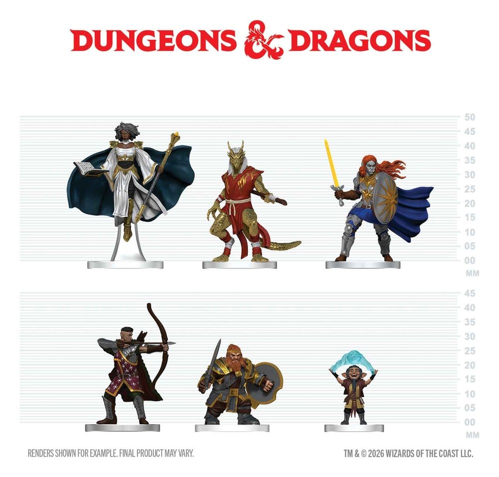 WizKids D&D Icons of the Realms Mini Figurky Player's Handbook - Swords & Staves Starter Set 20 cm