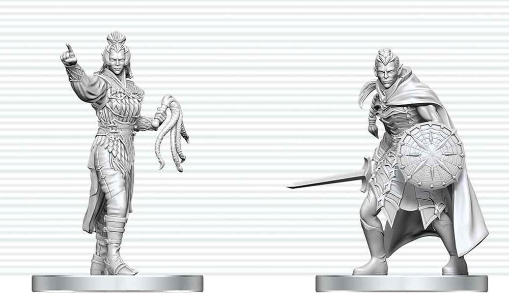 WizKids D&D Nolzur's Marvelous Miniatures Mini Figurky Drow Elite Warrior & Drow Priestess of Lolth 13 cm