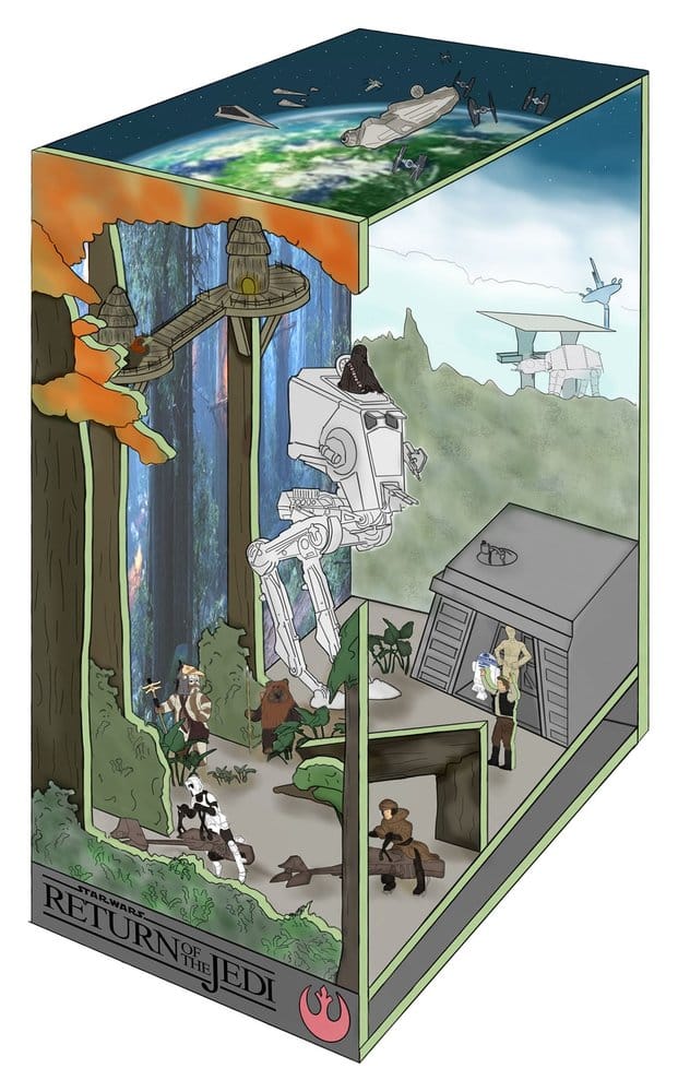 Revell Star Wars Tiny Adventures Book Nook Mini Diorama Battle of Endor 23 cm
