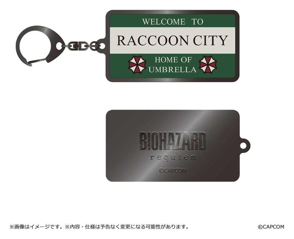Capcom Resident Evil Requiem Kovová Klíčenka Raccoon City Welcome Sign