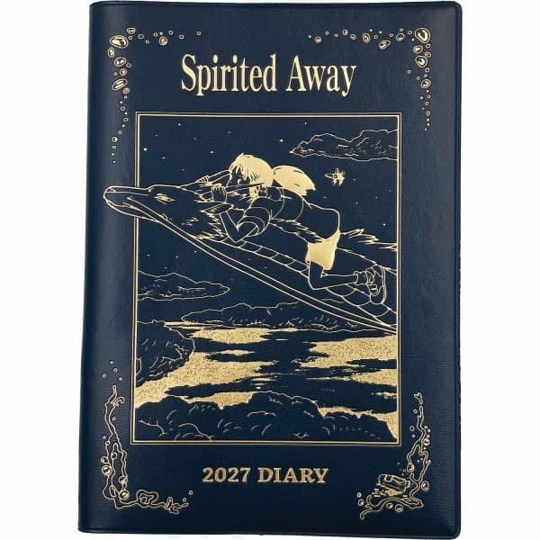 Ensky Spirited Away Diář Haku dragon & Chihiro blue gold foil