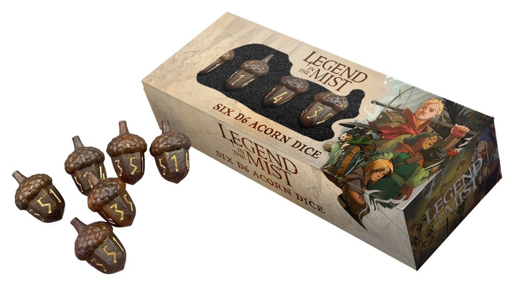FanRoll Legend in the Mist Sada kostek D6 Resin Acorn (6)