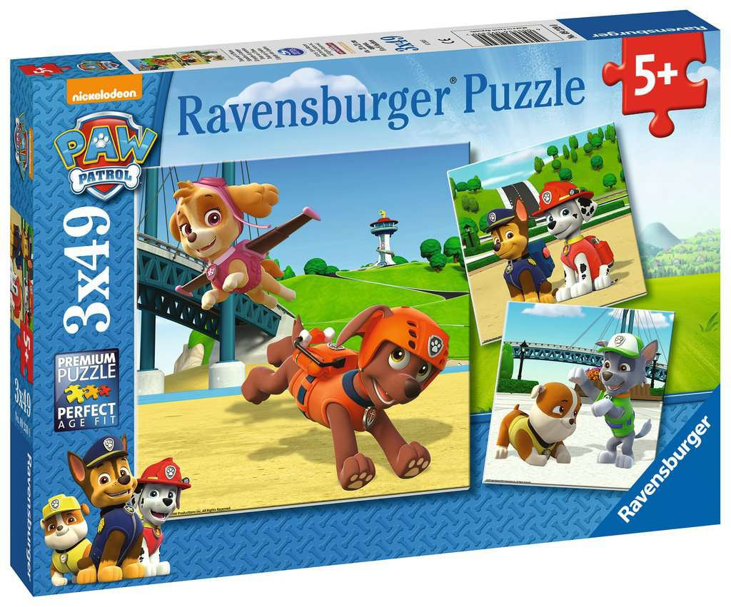 Ravensburger Tlapková Patrola - puzzle - Psí tým - 3 x 49 dílků
