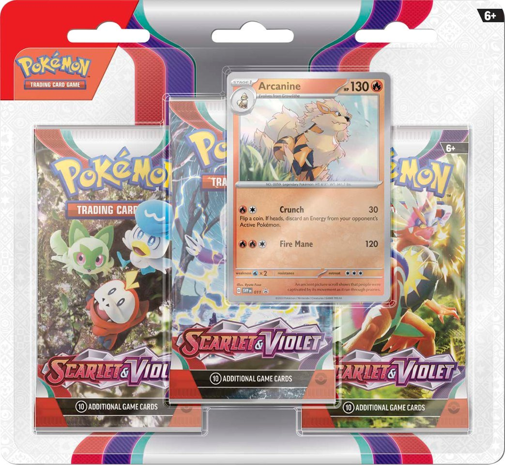 Nintendo Pokémon TCG: Scarlet & Violet - 3-Pack Blister - Arcanine