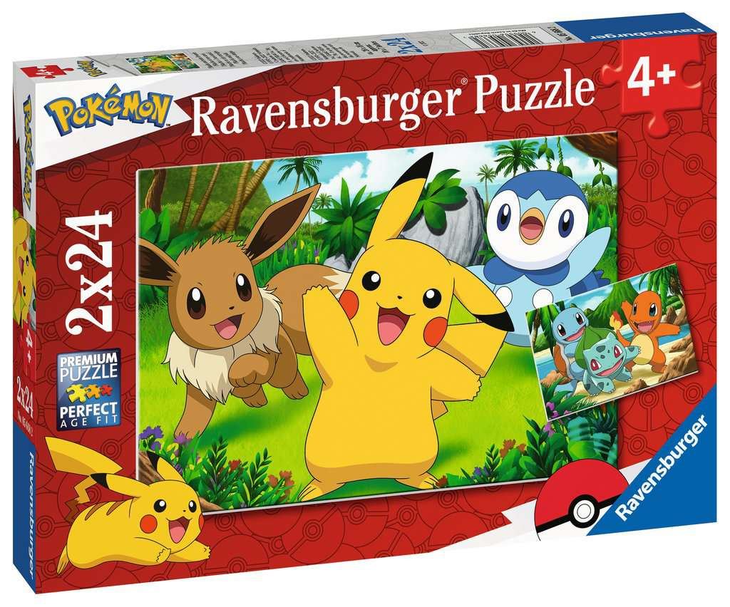 Ravensburger Pokémon - puzzle - Pikachu a přátelé - 2 x 24 dílků