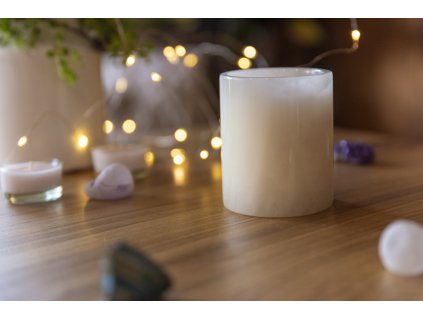 Sójová svíčka v bílo růžovém Onyxu