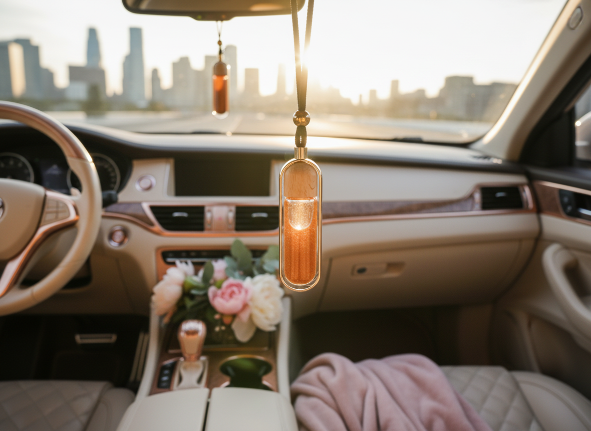 Luxusní zlatá vůně do auta s třpytky Artemis