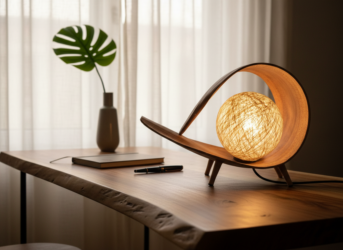 Přírodní lampa z kokosu