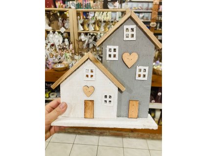 Dřevěný led svítící domečky