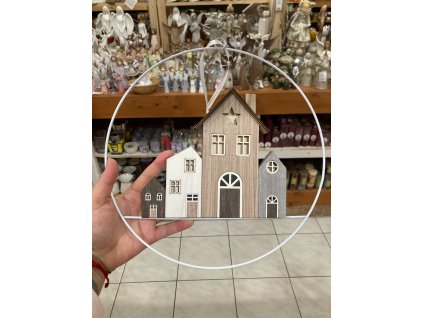 Svítící domečky dřevo kov