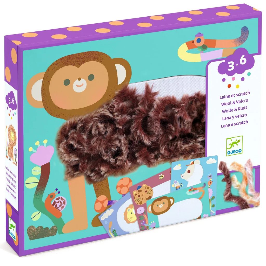 DJECO Wool & Velcro – Chlupatí kamarádi, obsah balení