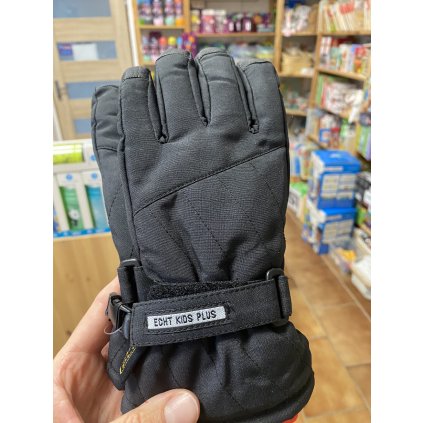 ECHT Dětské zimní lyžařské rukavice, černé