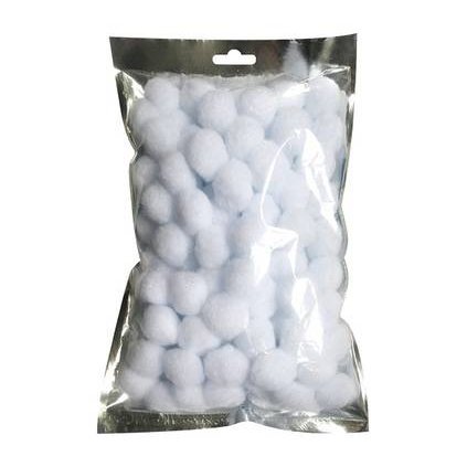 Kuličky plyšové bílé 2 cm, 100 ks v sáčku