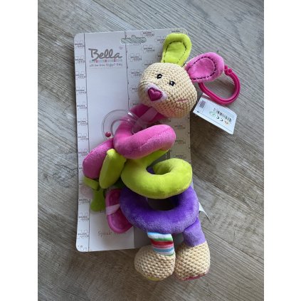 Bigjigs Plyšová hračka králíček Bella, spirála, chrastítko