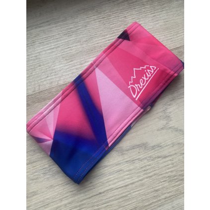 Drexiss funkční čelenka Shapes PinkBlue DOSPĚLÁ, podzim/zima,obvod 53cm+