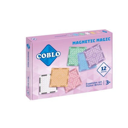 COBLO - Magnetická  stavebnice Brick pro LEGO a LEGO Duplo, 12 dílků, PASTEL