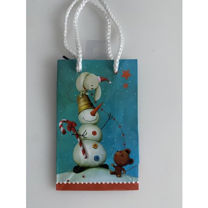 Vánoční taštička Sněhuláček 16x10 cm