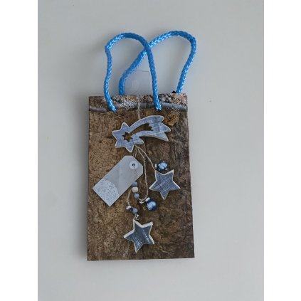 Vánoční taštička S modrou kometou 16x10 cm