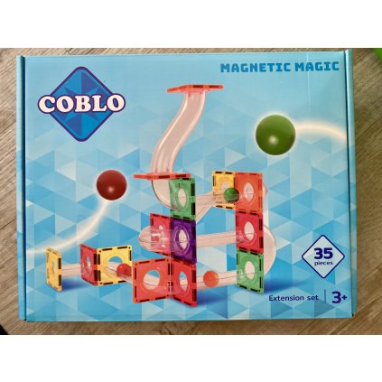 COBLO Magnetická stavebnice - Kuličková dráha 35 dílů CLASSIC