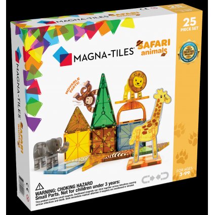MagnaTiles SafariAnimals 25pc Carton 2022 Angle front