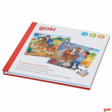 GOKI - Magnetická knížka puzzle - Koňská farma