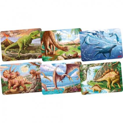 GOKI - Dřevěné puzzle MINI - Dinosauři 24 dílků