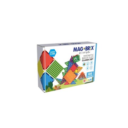 MAGBRIX - Magnetické díly (čtverce, trojúhelníky) pro LEGO i LEGO Duplo 66 ks