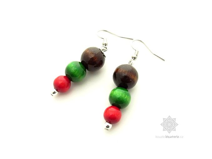 Dřevěné náušnice stupňované