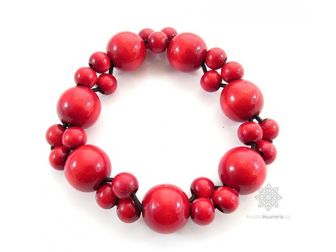 dřevěný náramek červený