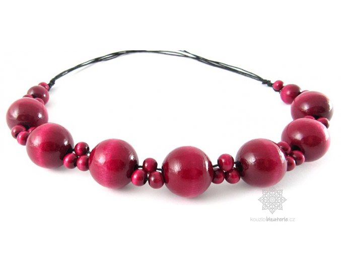 dřevěné korále bordó