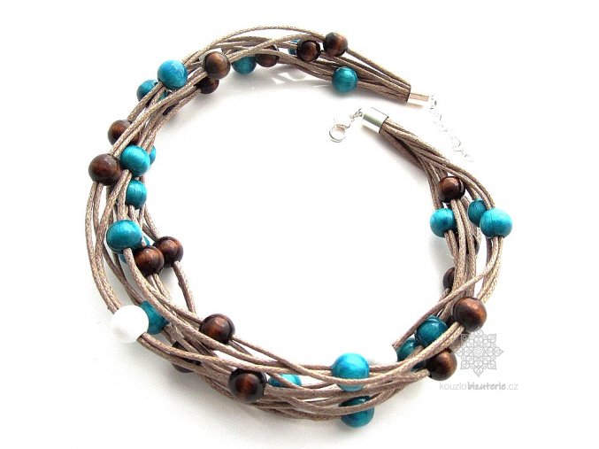 Dřevěné korále vícebarevné