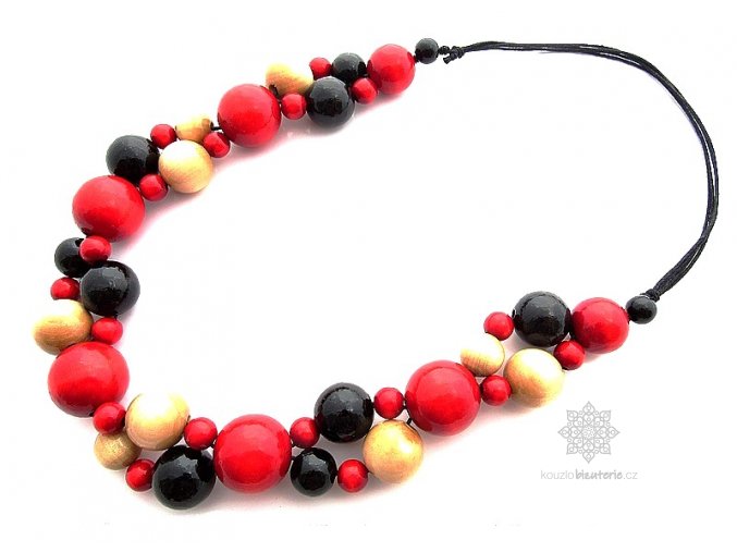 Dřevěné korále vícebarevné