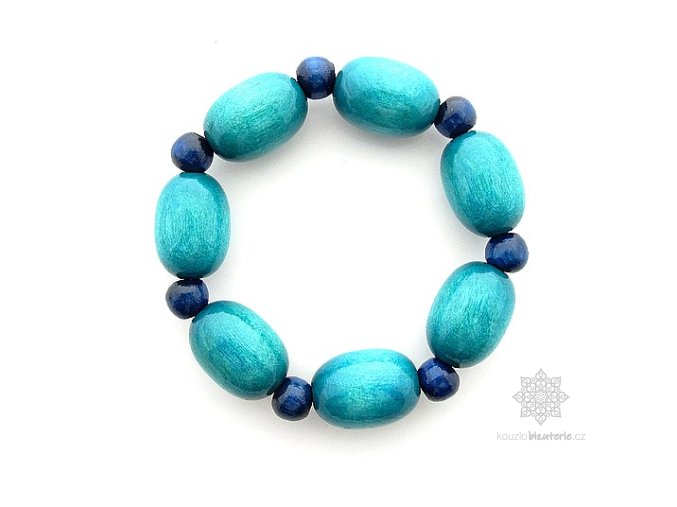 Dřevěný náramek Fazolky - mix barev