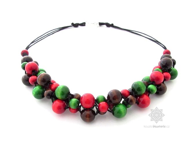 Dřevěné korále Hrozen mini