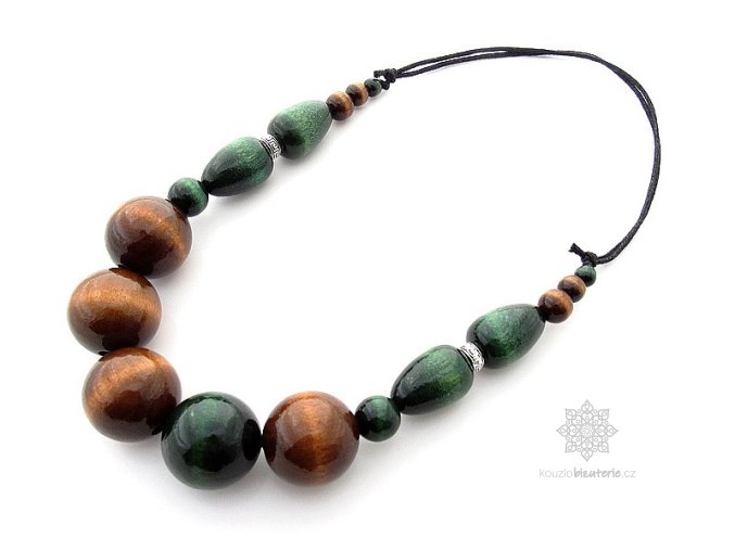 dřevěné korále vícebarevné