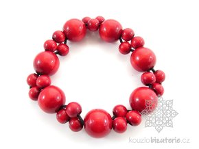 dřevěný náramek červený