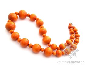 Dřevěné korále oranžové