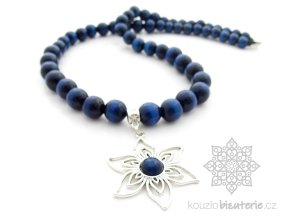 Dřevěné korále modré