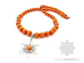 Dřevěné korále oranžové