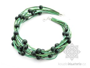 Dřevěné korále zelené