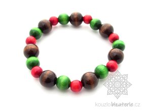 Dřevěný náramek kuličkový 10 mm